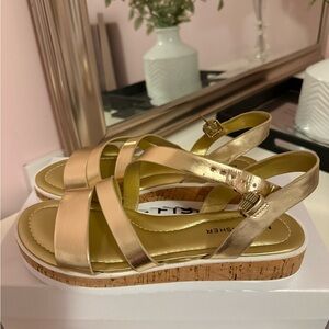 Marc Fisher Gold Strappy Sandals